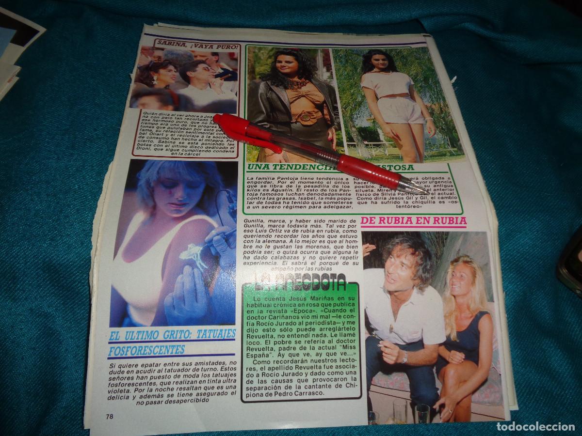 Coleccionismo de revista Diez Minutos: RECORTE : JOAQUIN SABINA. SILVIA PANTOJA. DIEZ MINUTOS, JULIO 1990