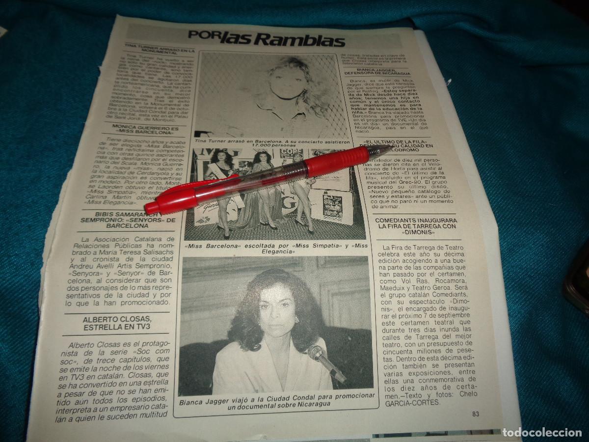 Coleccionismo de revista Diez Minutos: RECORTE : MISS BARCELONA. TINA TURNER. DIEZ MINUTOS, JULIO 1990