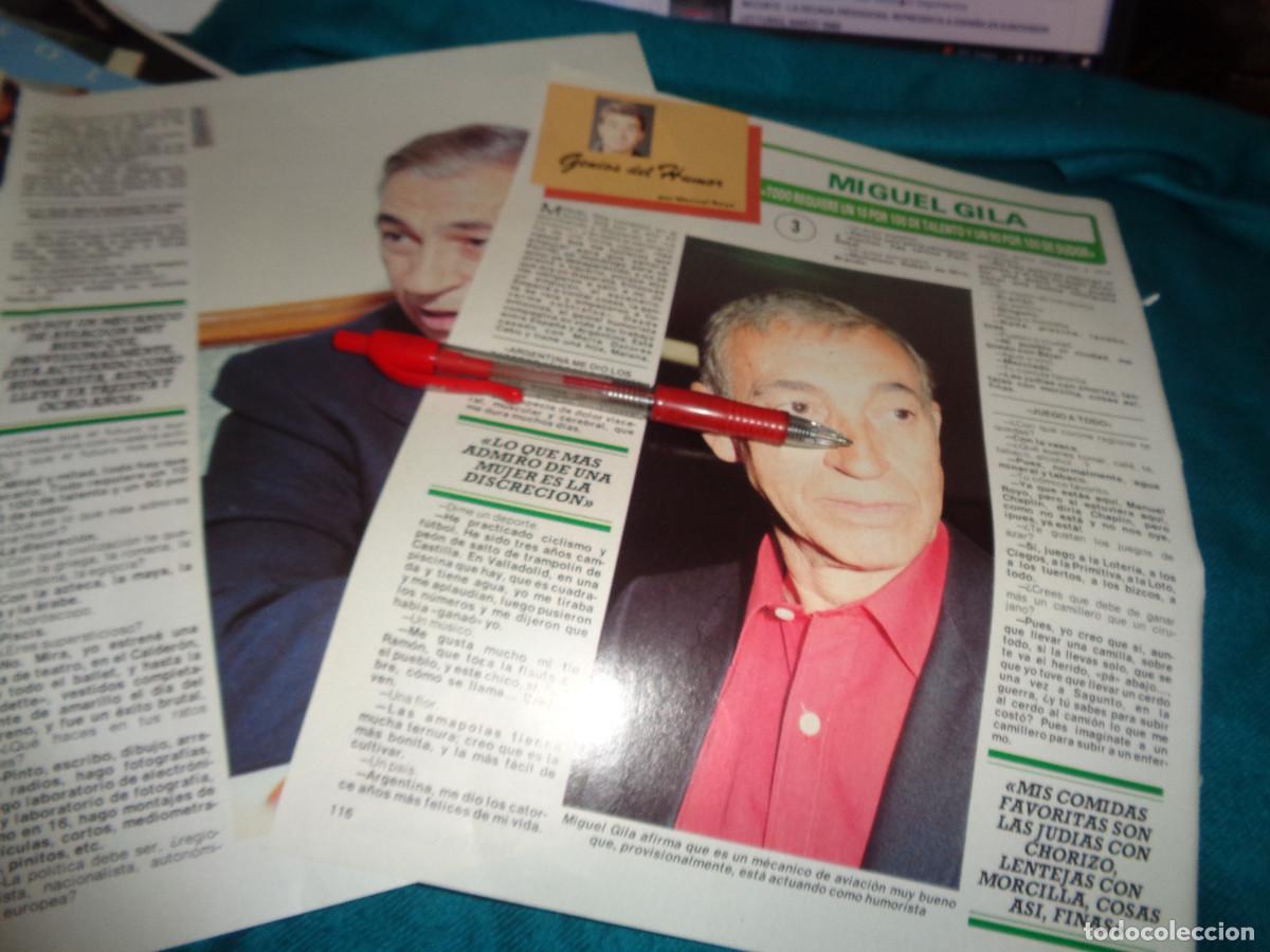 Coleccionismo de revista Diez Minutos: RECORTE : MIGUEL GILA, ENTREVISTADO POR MANUEL ROYO. DIEZ MINUTOS, JULIO 1990