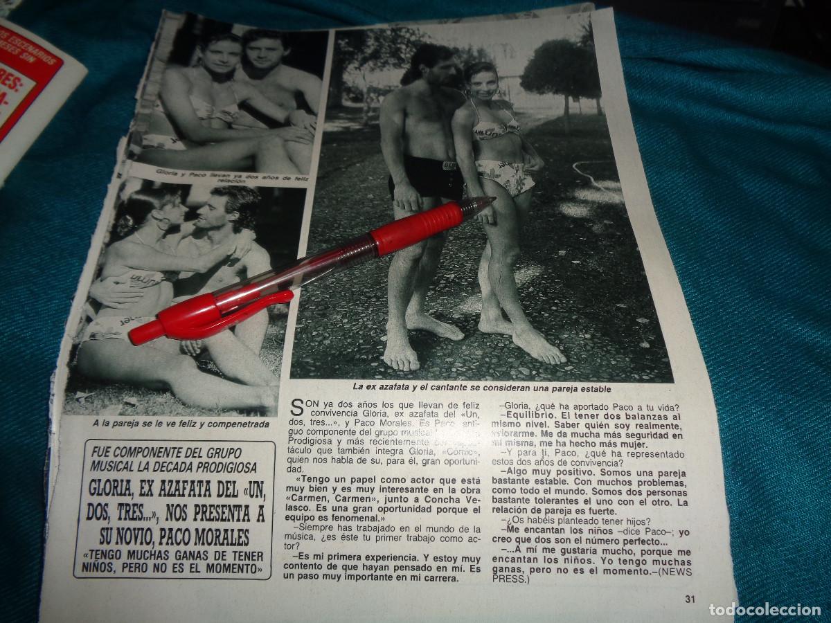 Coleccionismo de revista Diez Minutos: RECORTE : GLORIA, EX AZAFATA DEL UN, DOS, TRES...CON SU NOVIO. DIEZ MINUTOS, AGTO 1988