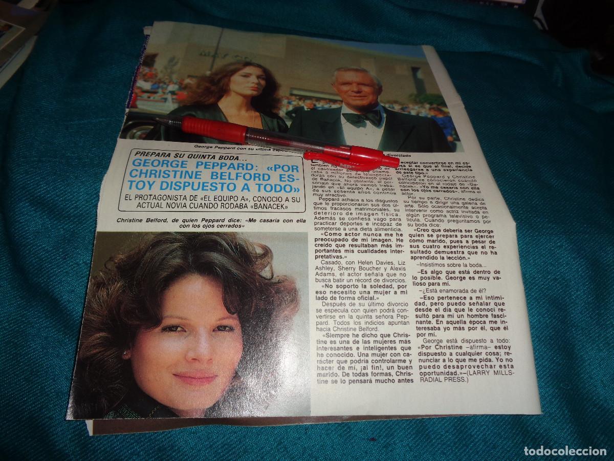 Coleccionismo de revista Diez Minutos: RECORTE : GEORGE PEPPARD, 5&ordf; BODA. DIEZ MINUTOS, AGTO 1988