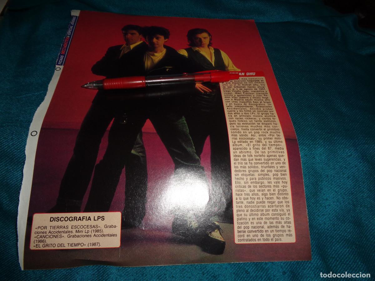Coleccionismo de revista Diez Minutos: RECORTE : DUNCAN DHU, DISCOGRAFIA LP&acute;S. DIEZ MINUTOS, AGTO 1988
