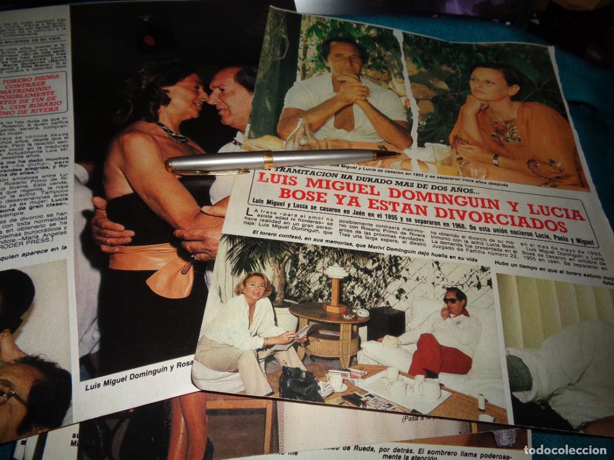 Coleccionismo de revista Diez Minutos: RECORTE : LUIS MIGUEL DOMINGUIN Y LUCIA BOSE, YA ESTAN DIVORCIADOS. DIEZ MINUTOS, OCTB 1987