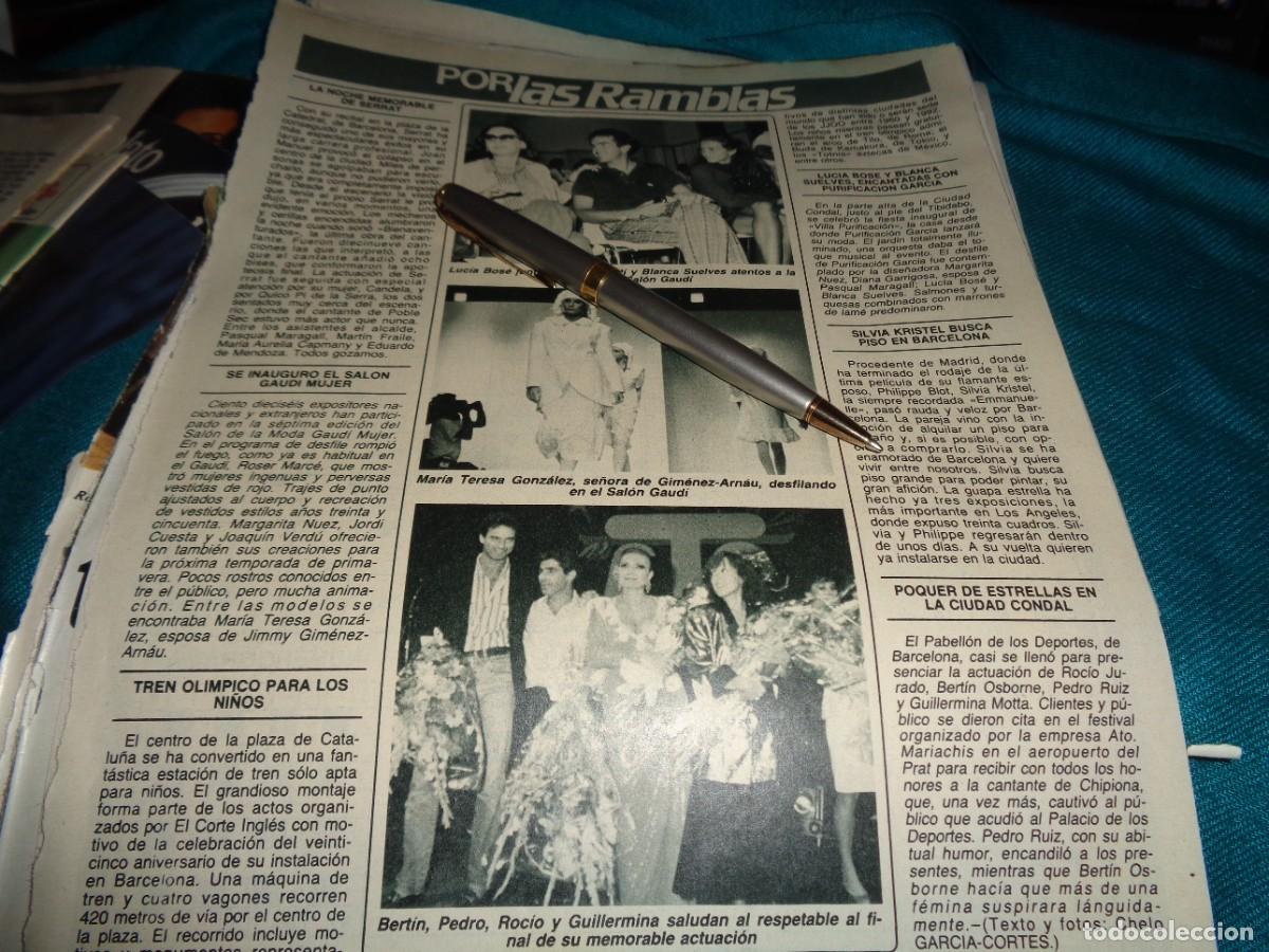Coleccionismo de revista Diez Minutos: RECORTE : LUCIA BOSE. ROCIO JURADO. DIEZ MINUTOS, OCTB 1987
