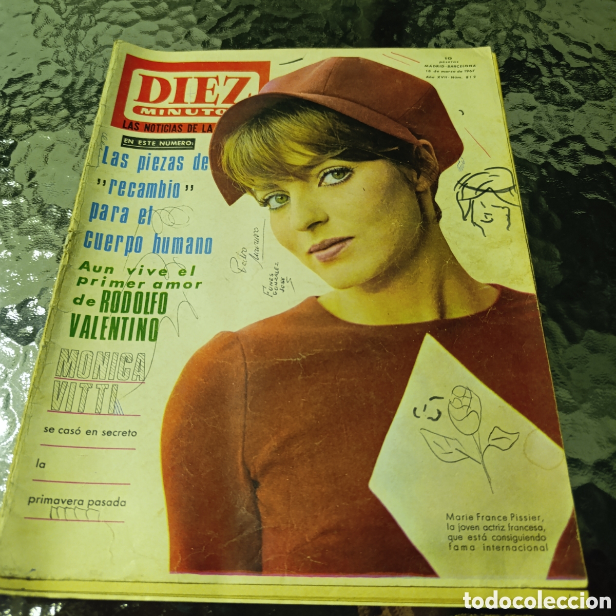 Coleccionismo de revista Diez Minutos: Revista Diez Minutos publicada el 18 de marzo de 1967.Monica Vitti.