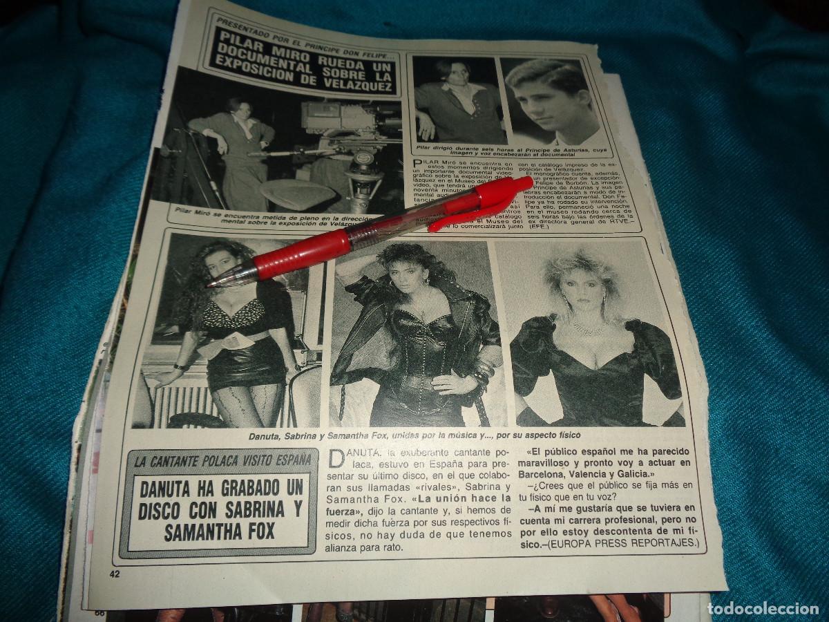 Coleccionismo de revista Diez Minutos: RECORTE : DANUTA GRABA DISCO CON SABRINA Y SAMANTHA FOX. DIEZ MINUTOS, MARZO 1990