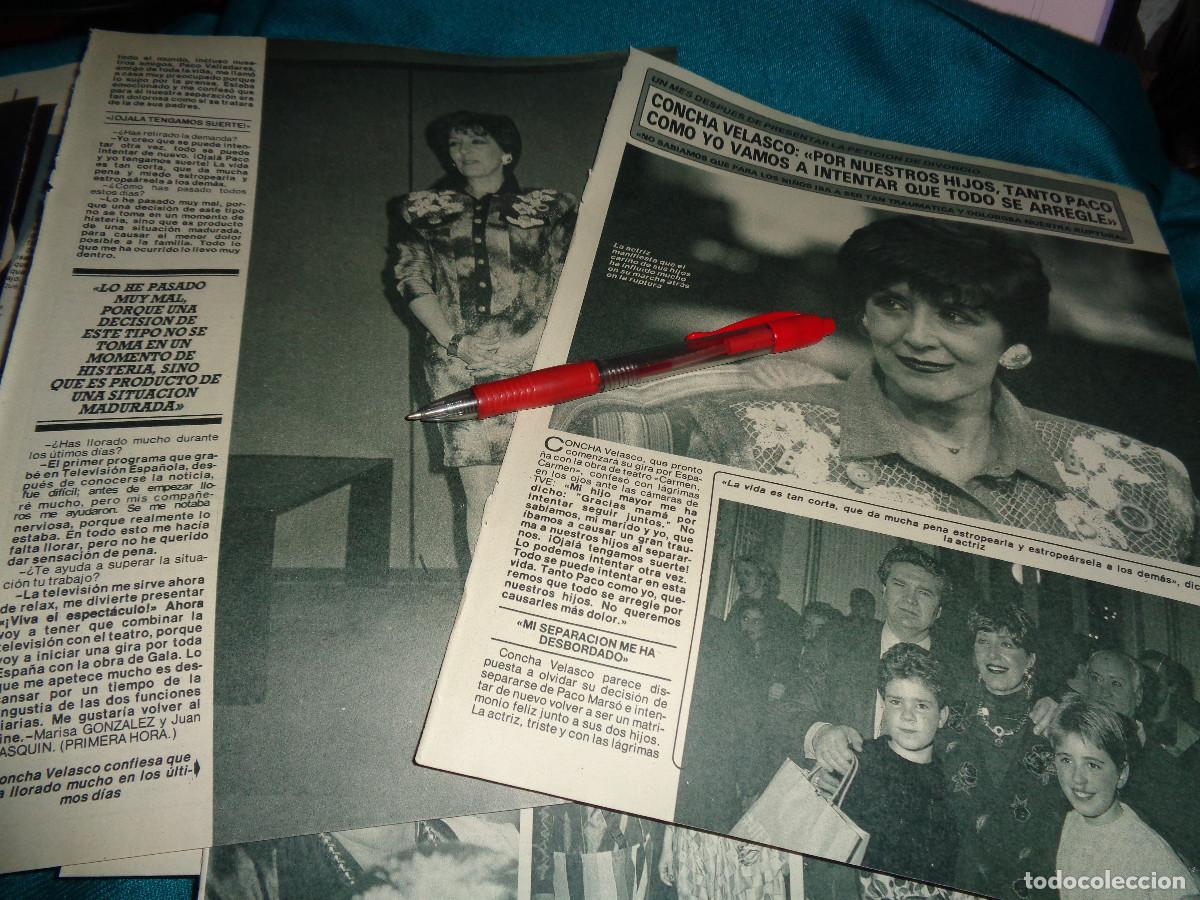 Coleccionismo de revista Diez Minutos: RECORTE : CONCHA VELASCO, PRESENTA PETICION DE DIVORCIO. DIEZ MINUTOS, MARZO 1990