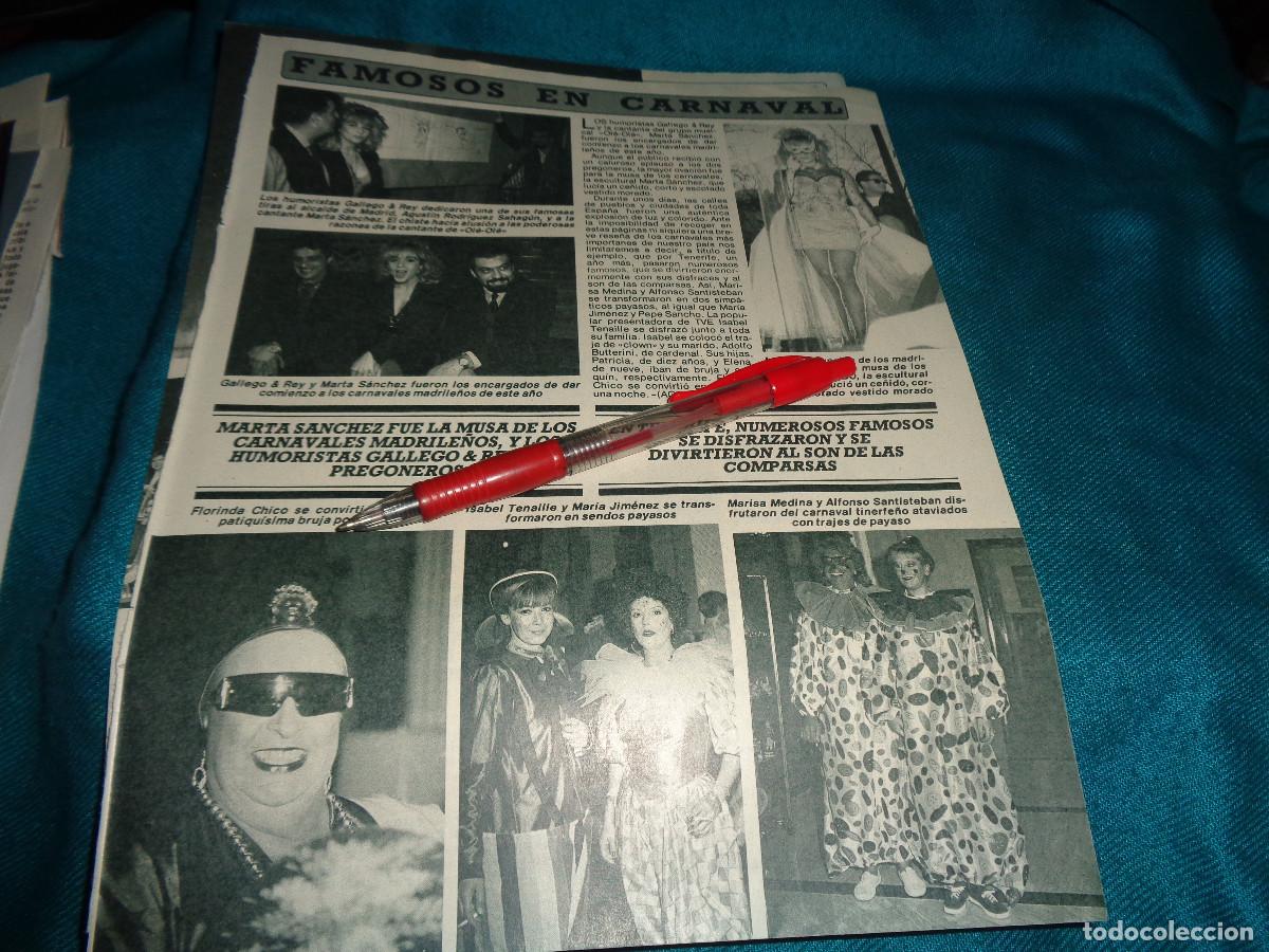 Coleccionismo de revista Diez Minutos: RECORTE : FAMOSOS EN CARNAVAL : MARTA SANCHEZ, MUSA DEL LOS CARNAVALES. DIEZ MINUTOS, MARZO 1990
