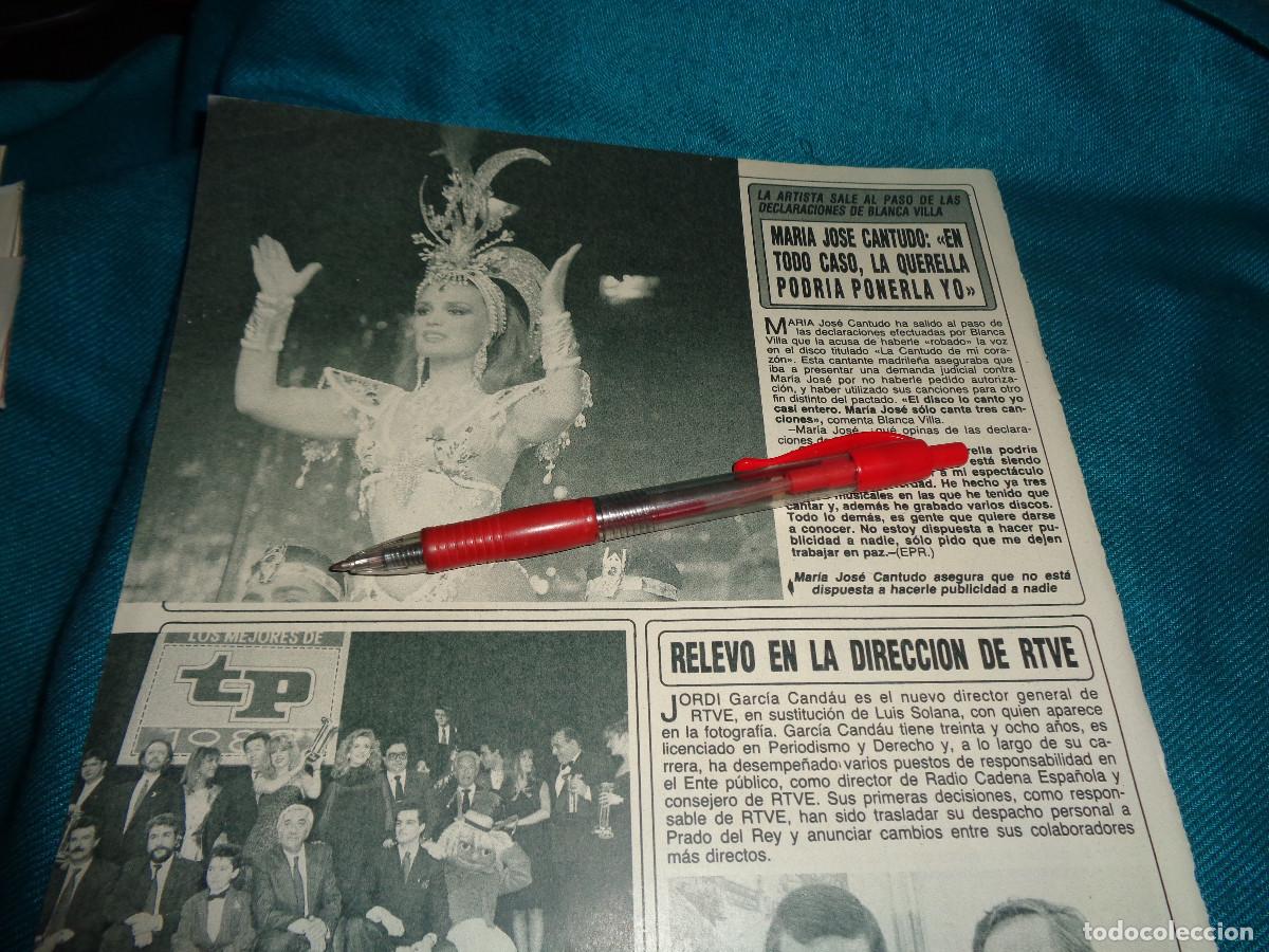 Coleccionismo de revista Diez Minutos: RECORTE : MARIA JOSE CANTUDO. DIEZ MINUTOS, MARZO 1990