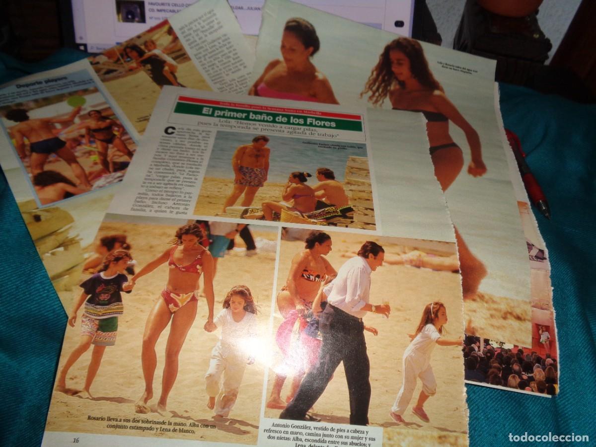 Coleccionismo de revista Diez Minutos: RECORTE : PRIMER BA&Ntilde;O DE LOLA FLORES Y ROSARIO. DIEZ MINUTOS, MAYO 1992