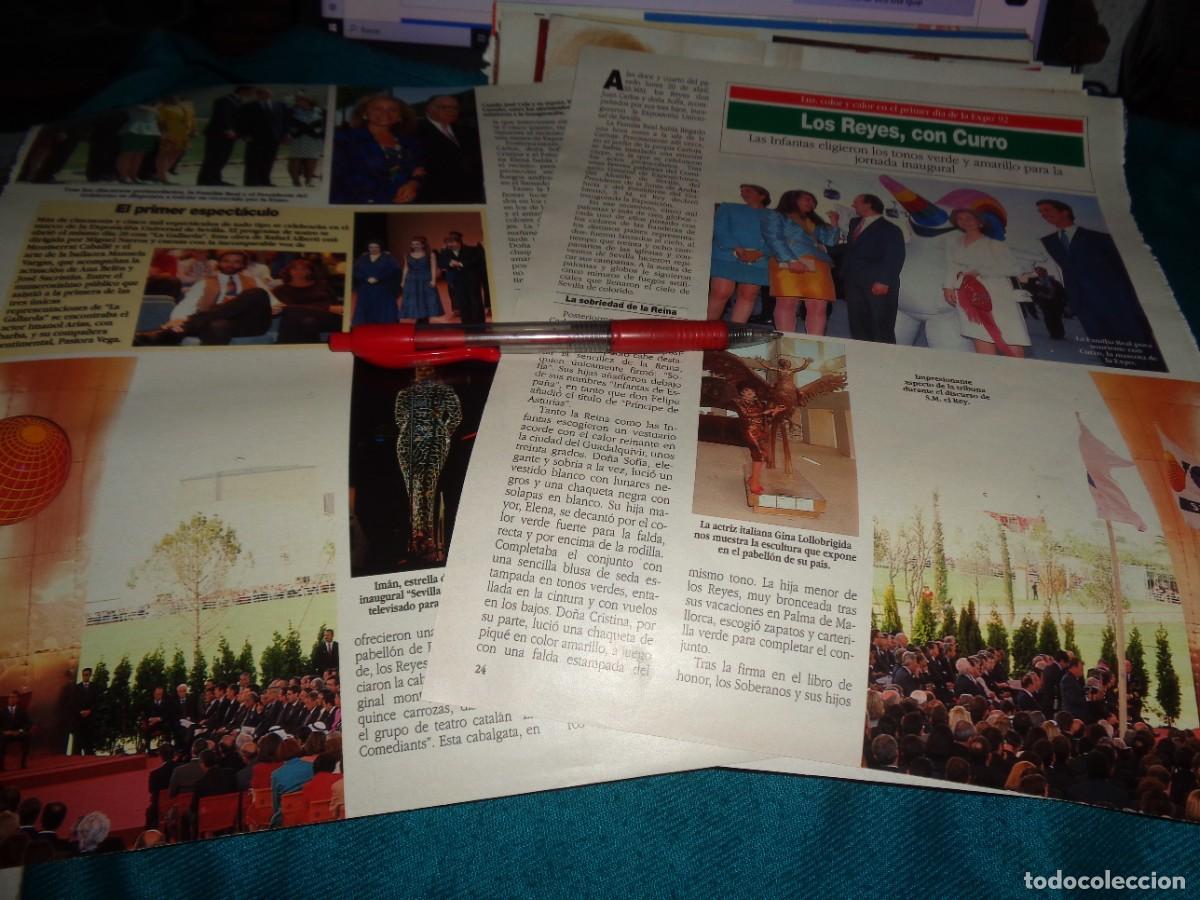 Coleccionismo de revista Diez Minutos: RECORTE : LOS REYES, CON CURRO, MASCOTA DE LA EXPO. DIEZ MINUTOS, MAYO 1992
