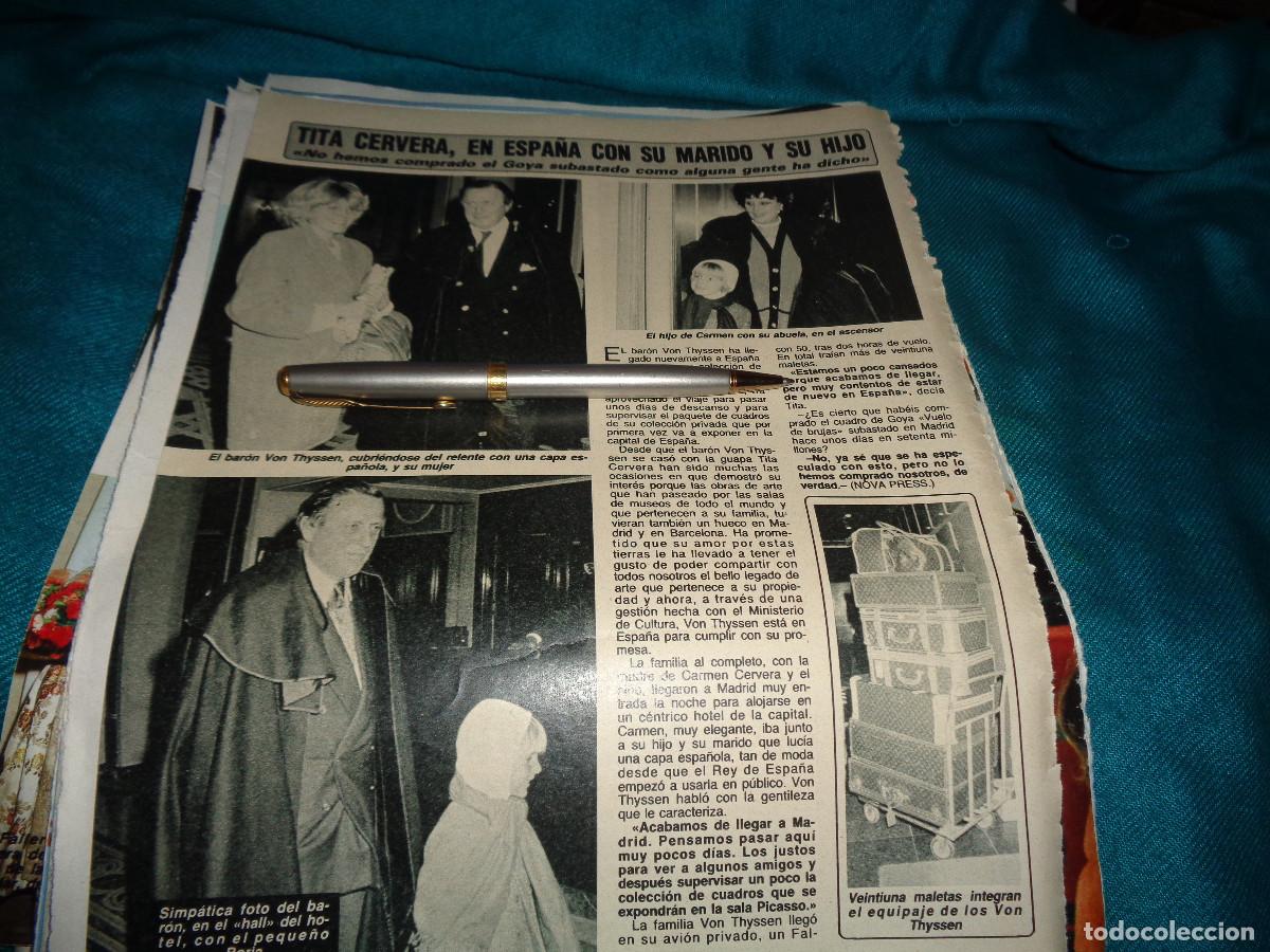 Coleccionismo de revista Diez Minutos: RECORTE : CARMEN CERVERA, EN ESPA&Ntilde;A CON SU MARIDO E HIJO. DIEZ MINUTOS, FBRO 1986