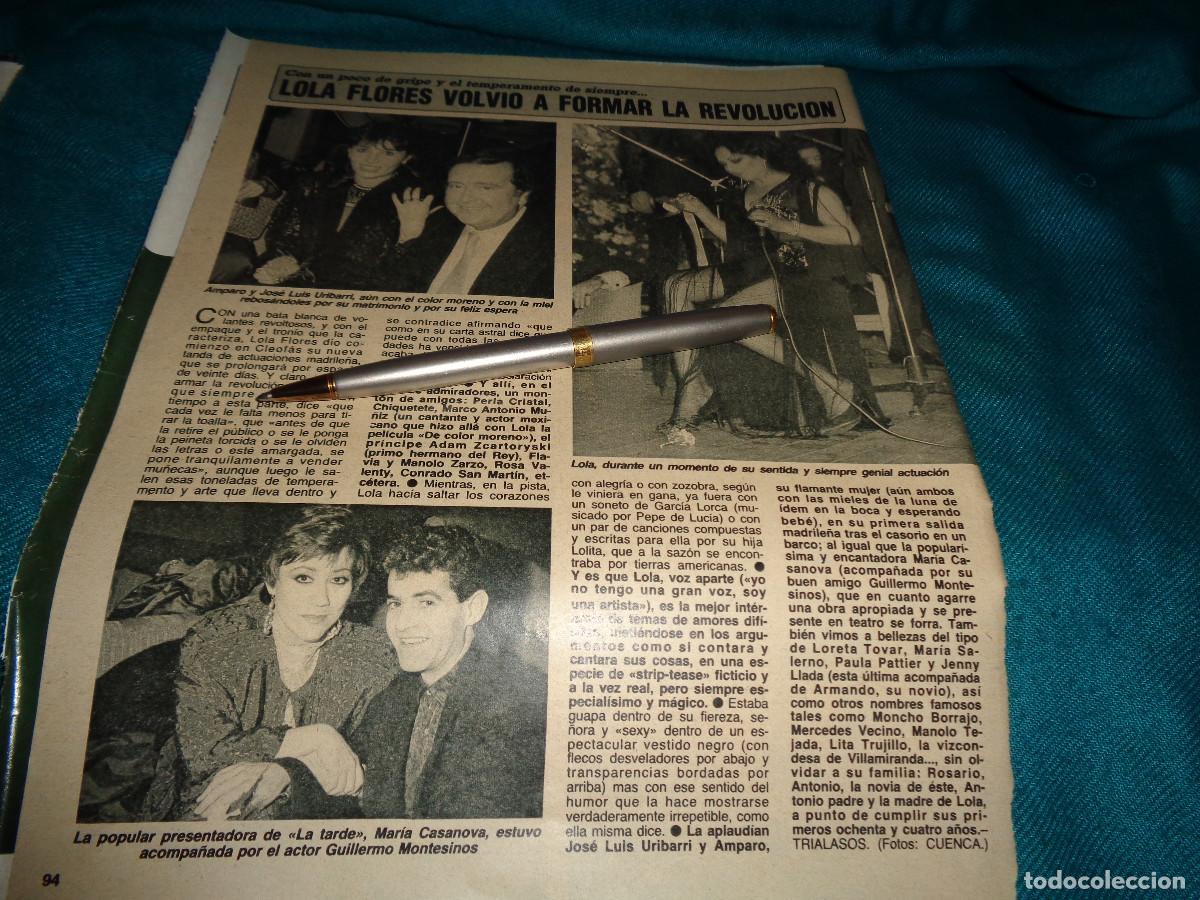 Coleccionismo de revista Diez Minutos: RECORTE : LOLA FLORES, VOLVIO A FORMAR LA REVOLUCION. DIEZ MINUTOS, FBRO 1986