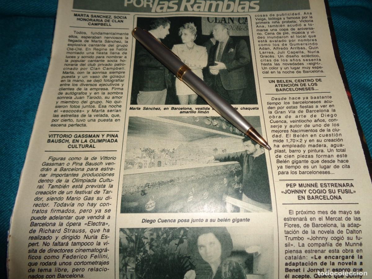 Coleccionismo de revista Diez Minutos: RECORTE : MARTA SANCHEZ EN BARCELONA. DIEZ MINUTOS, ENERO 1989