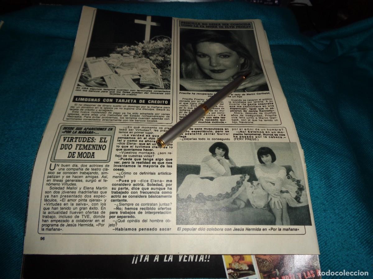 Coleccionismo de revista Diez Minutos: RECORTE : PRISCILLA PRESLEY. LAS VIRTUDES. DIEZ MINUTOS, ENERO 1989