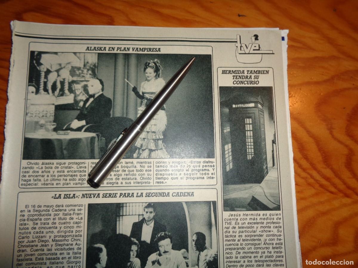 Coleccionismo de revista Diez Minutos: RECORTE : ALASKA, EN PLAN VAMPIRESA. DIEZ MINUTOS, MAYO 1987