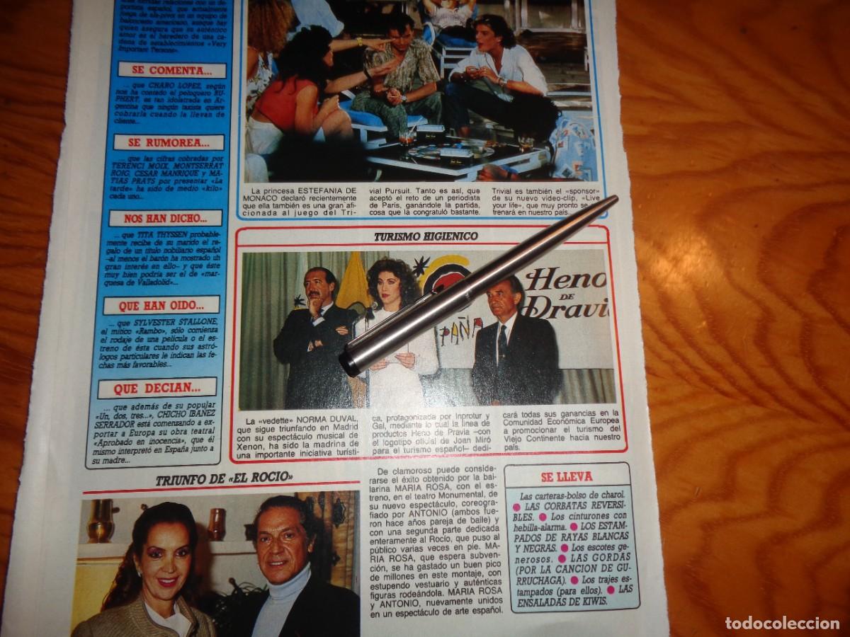 Coleccionismo de revista Diez Minutos: RECORTE : NORMA DUVAL, MADRINA EN INICIATIVA TURISTICA. DIEZ MINUTOS, MAYO 1987