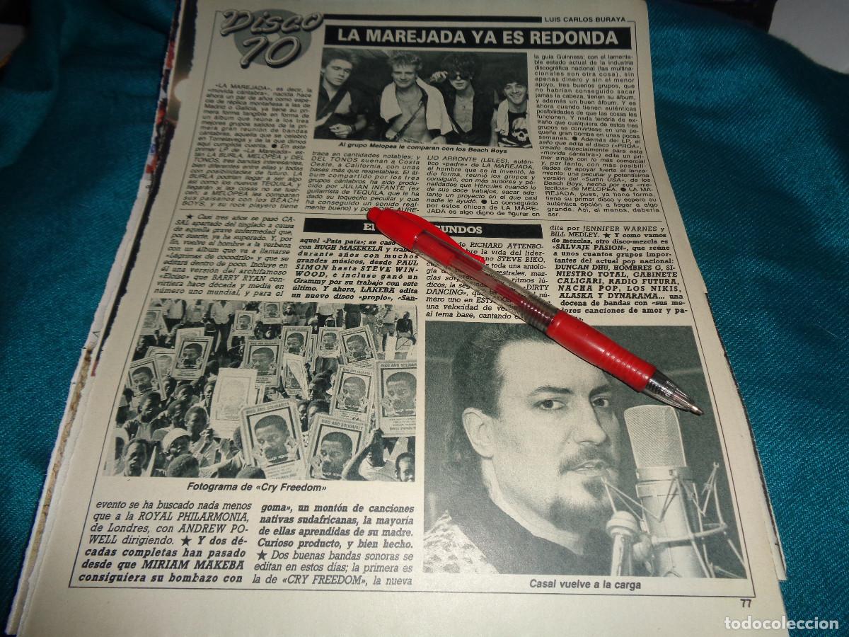 Coleccionismo de revista Diez Minutos: RECORTE : DISCO 10 : TINO CASAL VUELVE A LA CARGA, MELOPEA. DIEZ MINUTOS, MARZO 1988
