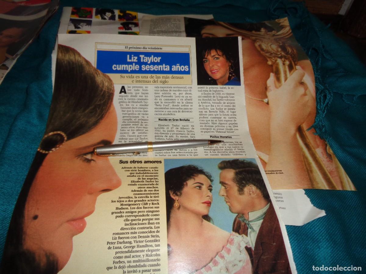 Coleccionismo de revista Diez Minutos: RECORTE : LIZ TAYLOR, CUMPLE 60 A&Ntilde;OS. DIEZ MINUTOS, FBRO 1992