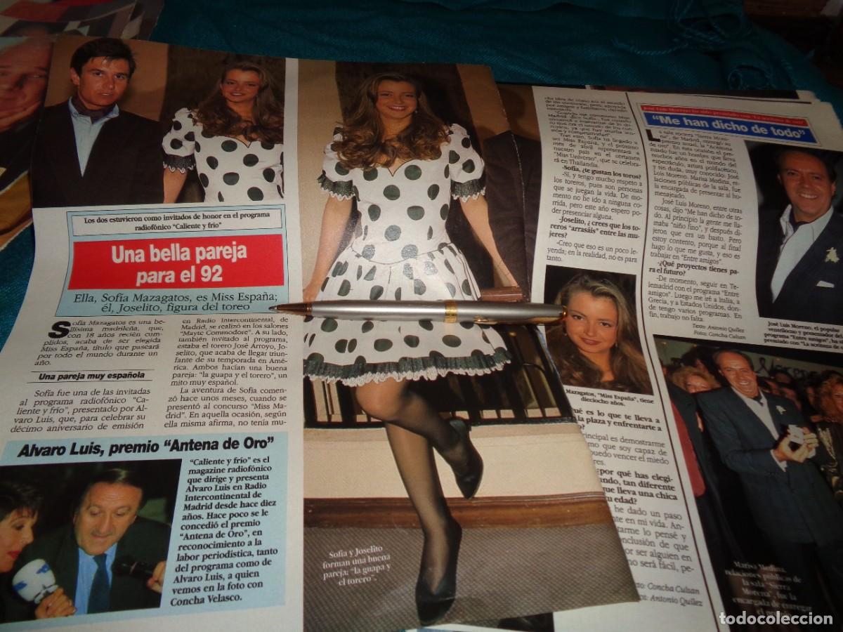 Coleccionismo de revista Diez Minutos: RECORTE : SOFIA MAZAGATOS, MISS ESPA&Ntilde;A, CON JOSELITO. DIEZ MINUTOS, FBRO 1992
