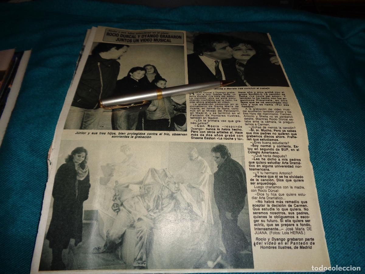 Coleccionismo de revista Diez Minutos: RECORTE : ROCIO DURCAL Y DYANGO, GRABARON VIDEO MUSICAL. DIEZ MINUTOS, FBRO 1987