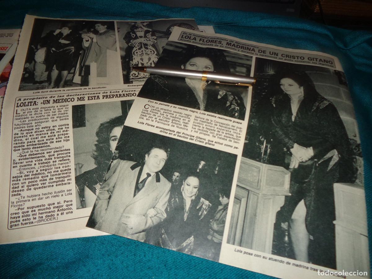 Coleccionismo de revista Diez Minutos: RECORTE : LOLA FLORES, MADRINA DE UN CRISTO GITANO. DIEZ MINUTOS, FBRO 1987