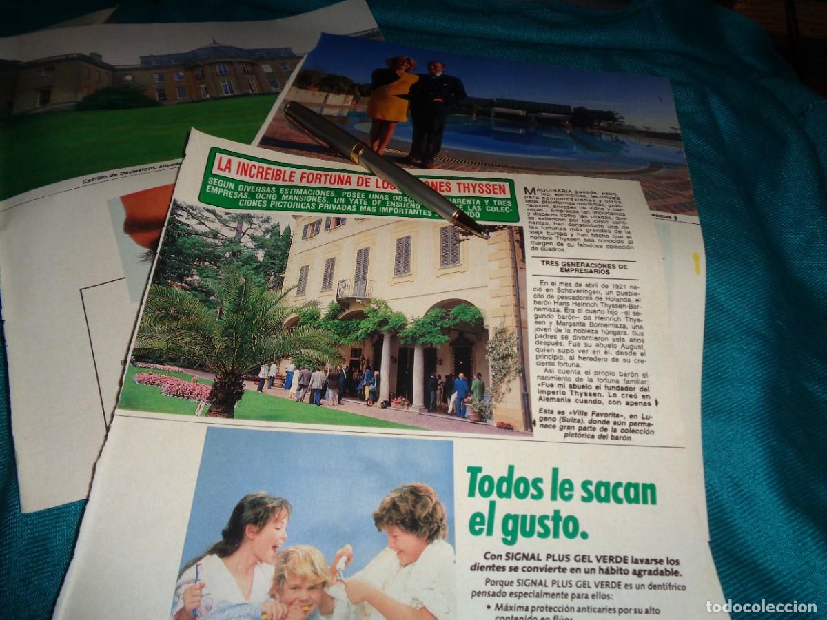 Coleccionismo de revista Diez Minutos: RECORTE : CARMEN CERVERA. LA INCREIBLE FORTUNA DE LOS BARONES THYSSEN. DIEZ MINUTOS, FBRO 1989