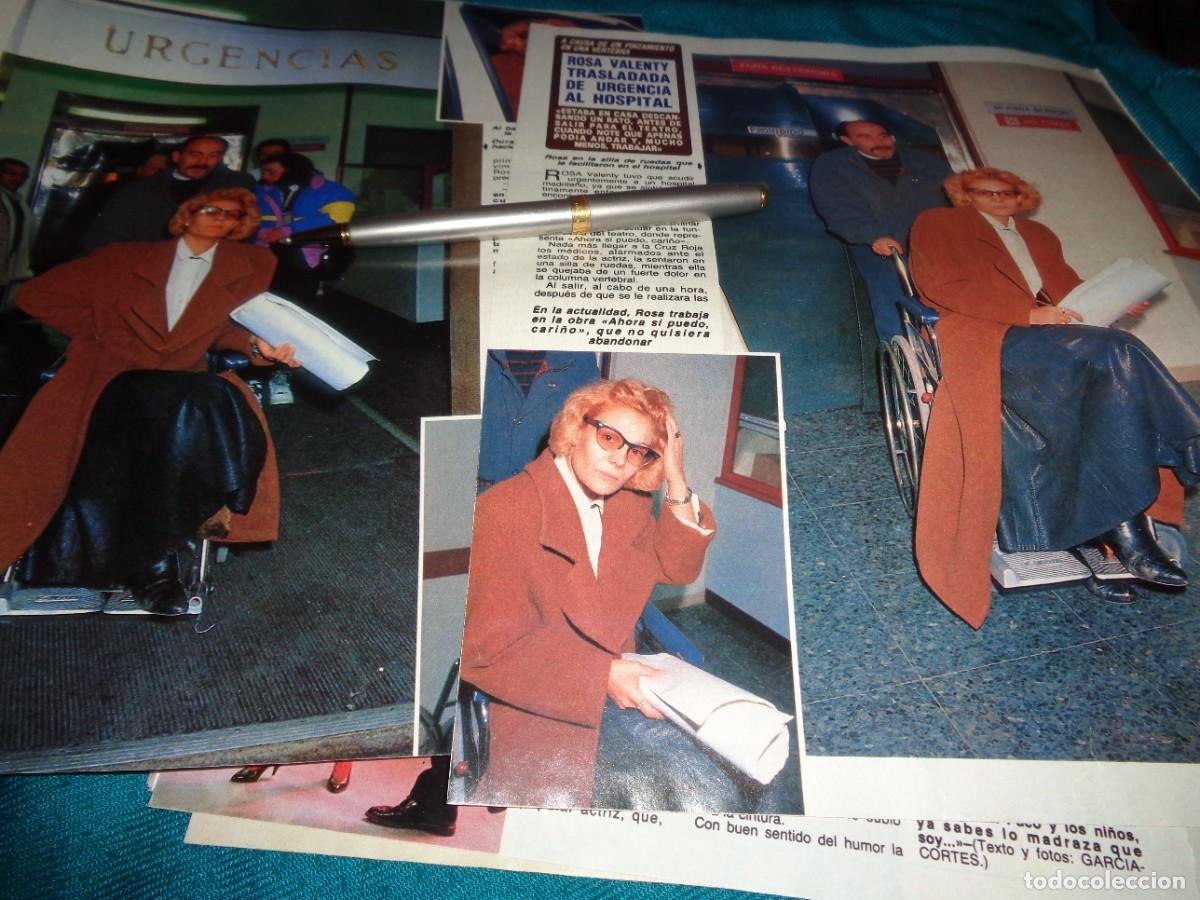Coleccionismo de revista Diez Minutos: RECORTE : ROSA VALENTY, TRASLADADA DE URGENCIAS AL HOSPITAL. DIEZ MINUTOS, FBRO 1989