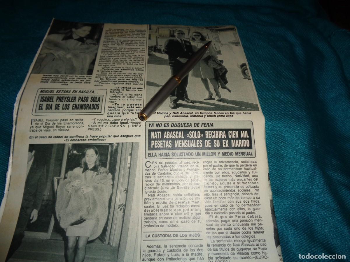 Coleccionismo de revista Diez Minutos: RECORTE : NATI ABASCAL, YA NO ES DUQUESA DE FERIA. DIEZ MINUTOS, FBRO 1989