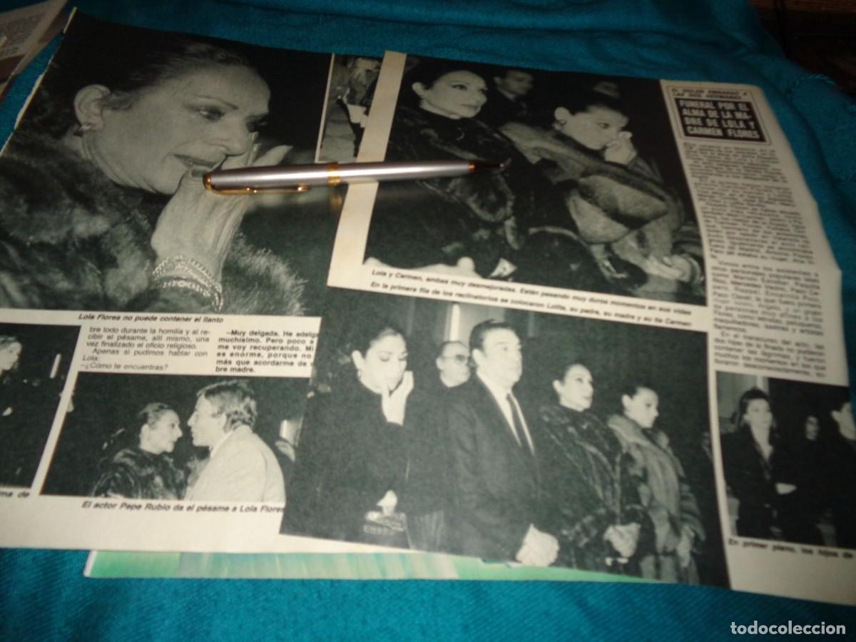 Coleccionismo de revista Diez Minutos: RECORTE : FUNERAL POR LA MADRE DE LOLA FLORES. DIEZ MINUTOS, FBRO 1989
