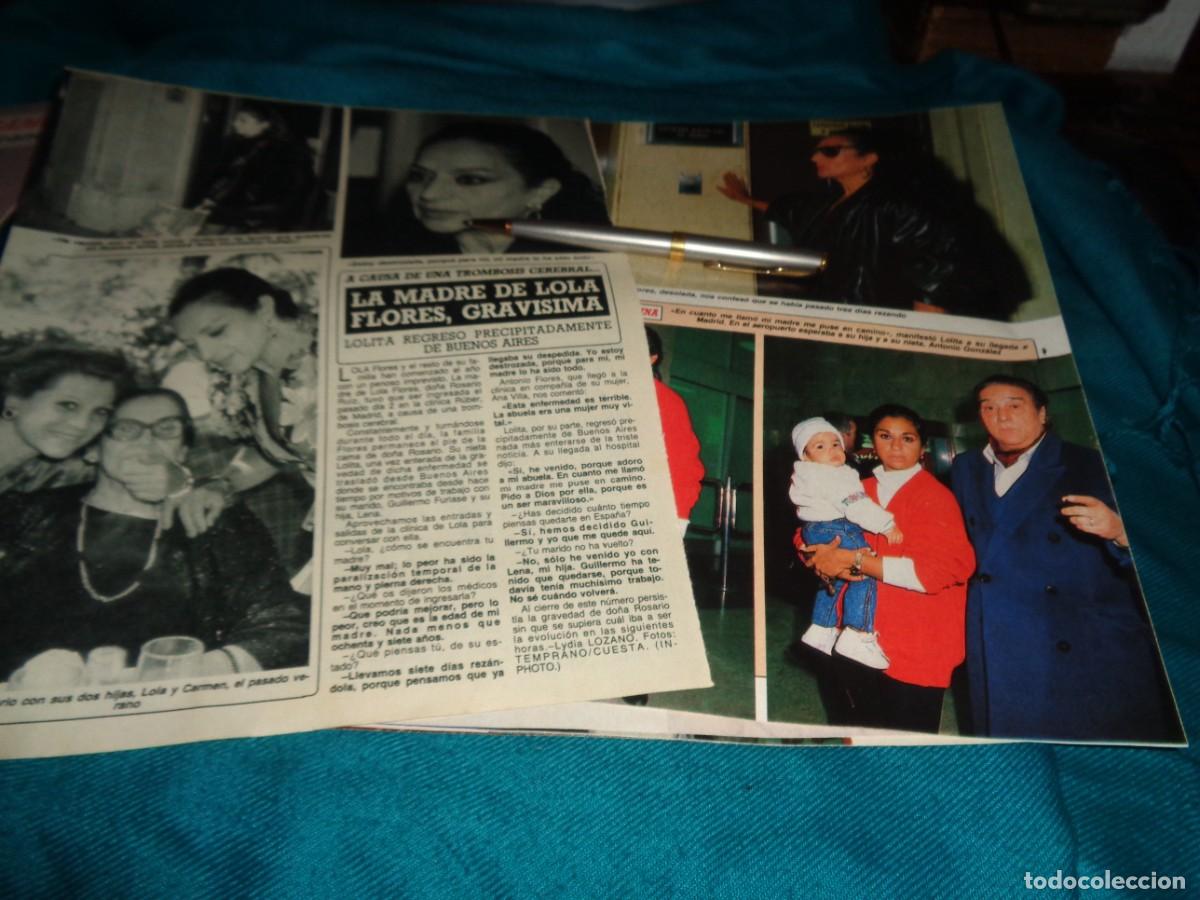 Coleccionismo de revista Diez Minutos: RECORTE : LA MADRE DE LOLA FLORES, GRAVISIMA. DIEZ MINUTOS, ENERO 1989