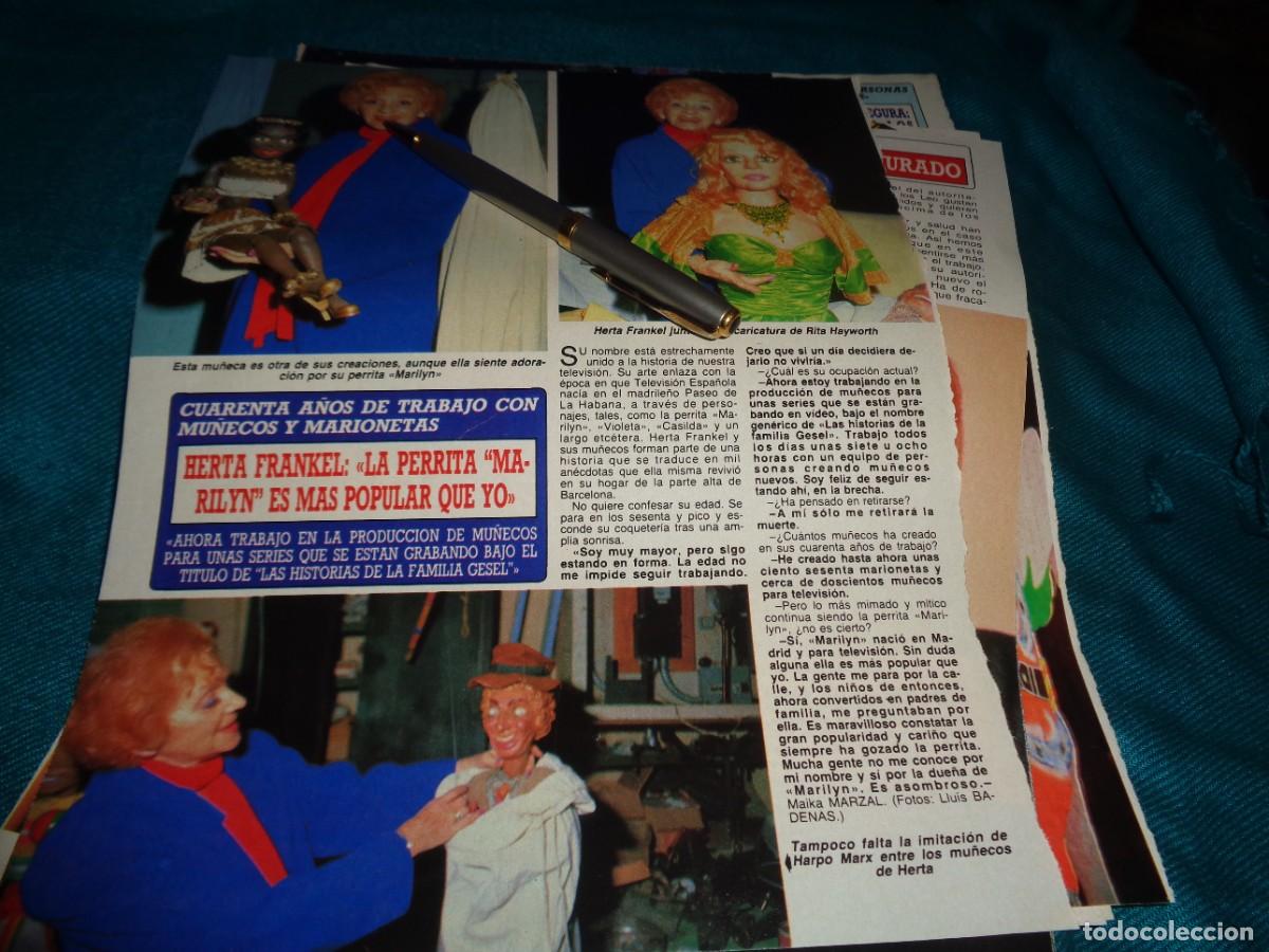 Coleccionismo de revista Diez Minutos: RECORTE : HERTA FRANKEL, 40 A&Ntilde;OS TRABAJANDO CON MARIONETAS. DIEZ MINUTOS, ENERO 1989