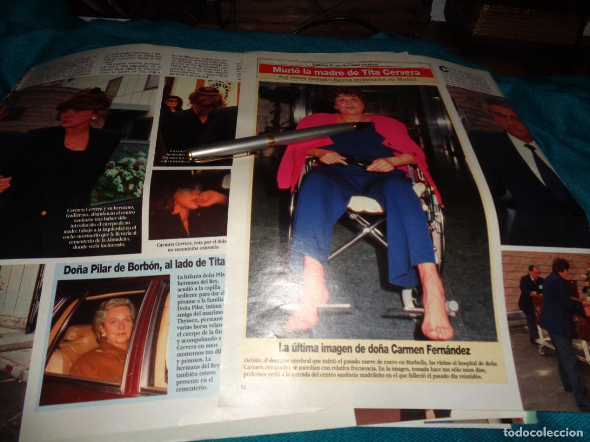 Coleccionismo de revista Diez Minutos: RECORTE : MUERE LA MADRE DE CARMEN CERVERA. DIEZ MINUTOS, MARZO 1992