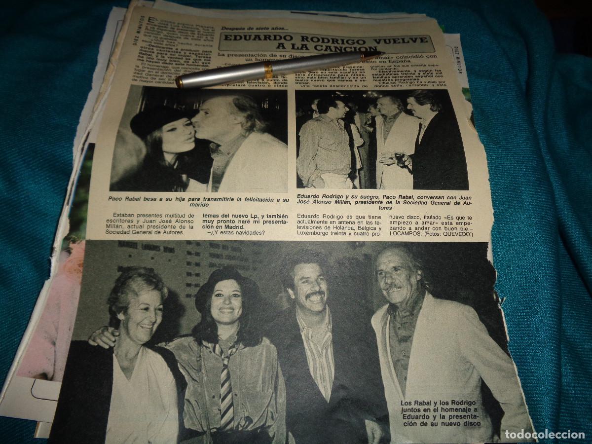 Coleccionismo de revista Diez Minutos: RECORTE : EDUARDO RODRIGO, VUELVE A LA CANCION, PACO RABAL. DIEZ MINUTOS, OCTBRE 1984