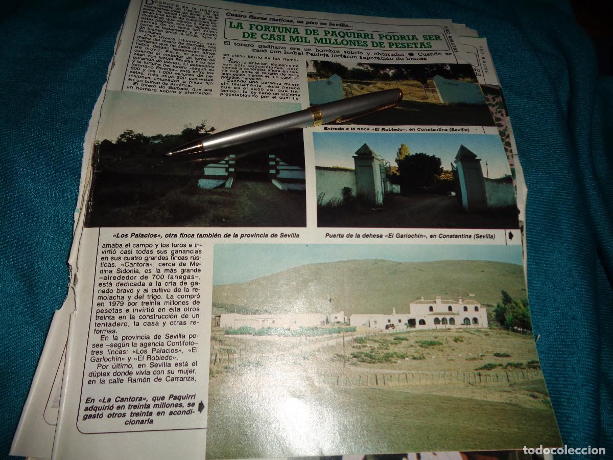 Coleccionismo de revista Diez Minutos: RECORTE : LA FORTUNA DE PAQUIRRI, PODRIA SER DE MIL MILLONES DE PESETAS. DIEZ MINUTOS, OCTBRE 1984