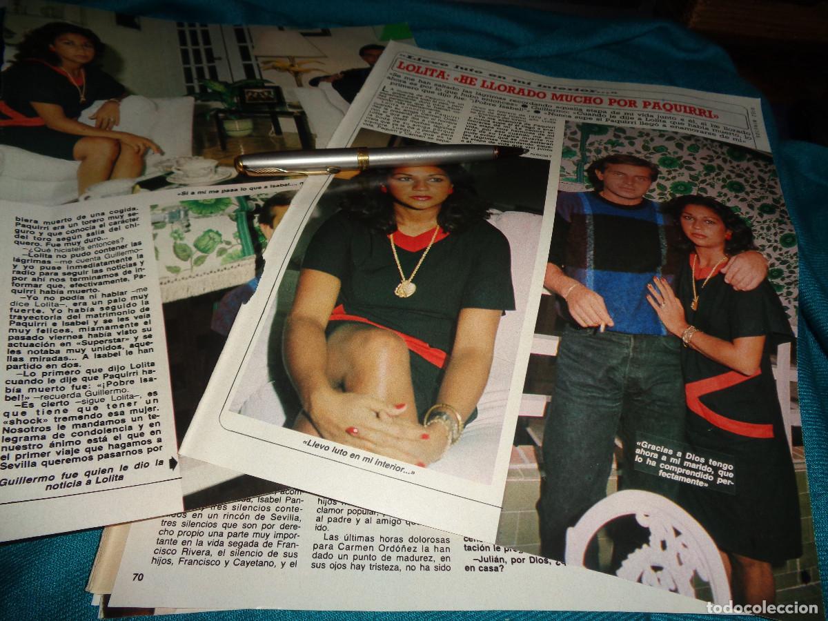Coleccionismo de revista Diez Minutos: RECORTE : LOLITA : HE LLORADO MUCHO POR PAQUIRRI. DIEZ MINUTOS, OCTBRE 1984