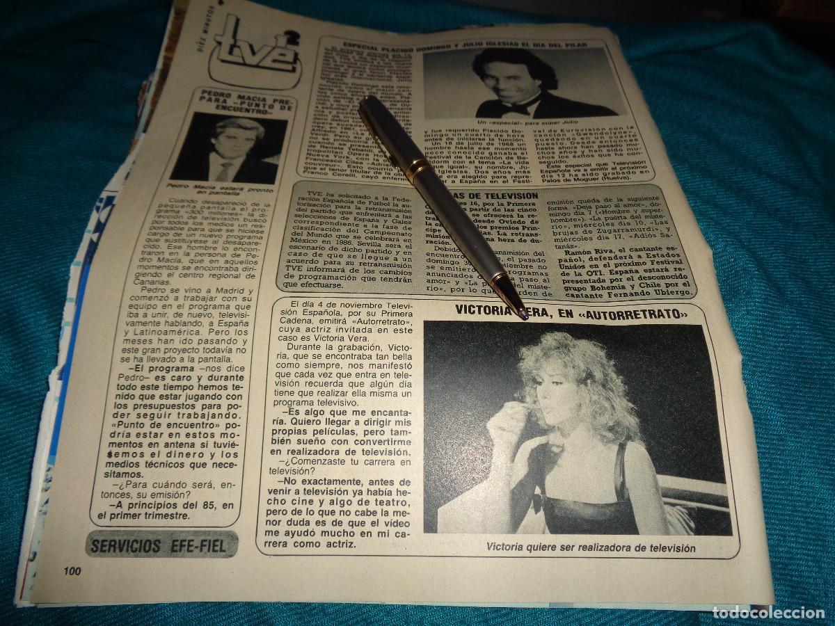 Coleccionismo de revista Diez Minutos: RECORTE : JULIO IGLESIAS. VICTORIA VERA. DIEZ MINUTOS, OCTBRE 1984