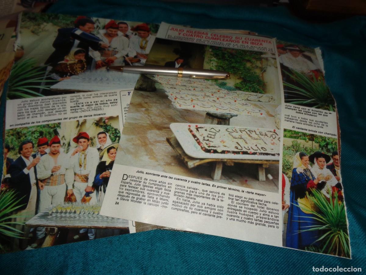 Coleccionismo de revista Diez Minutos: RECORTE : JULIO IGLESIAS, CELEBRA SU 44 CUMPLEA&Ntilde;OS EN IBIZA. DIEZ MINUTOS, OCTBRE 1987