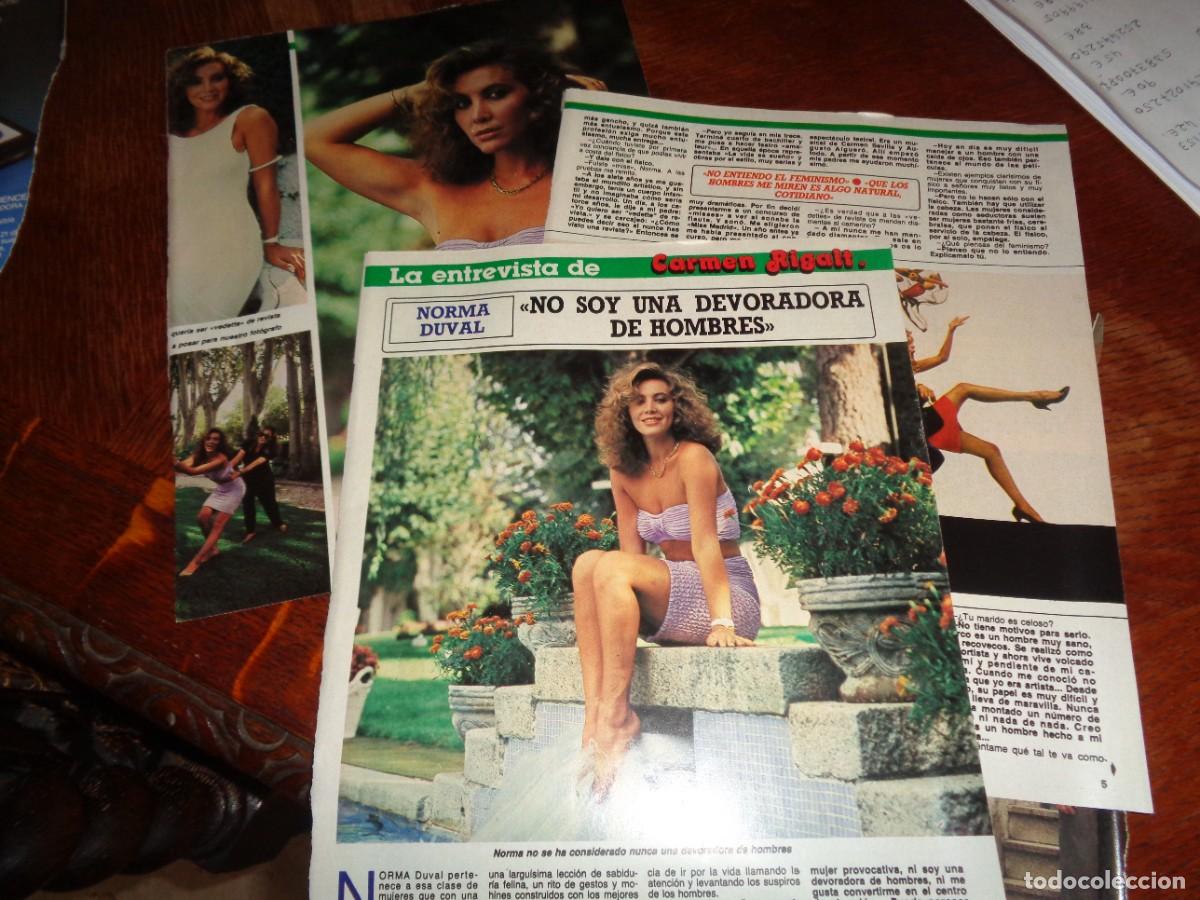 Coleccionismo de revista Diez Minutos: RECORTE : NORMA DUVAL, NO ES DEVORADORA DE HOMBRES. DIEZ MINUTOS, OCTBRE 1987
