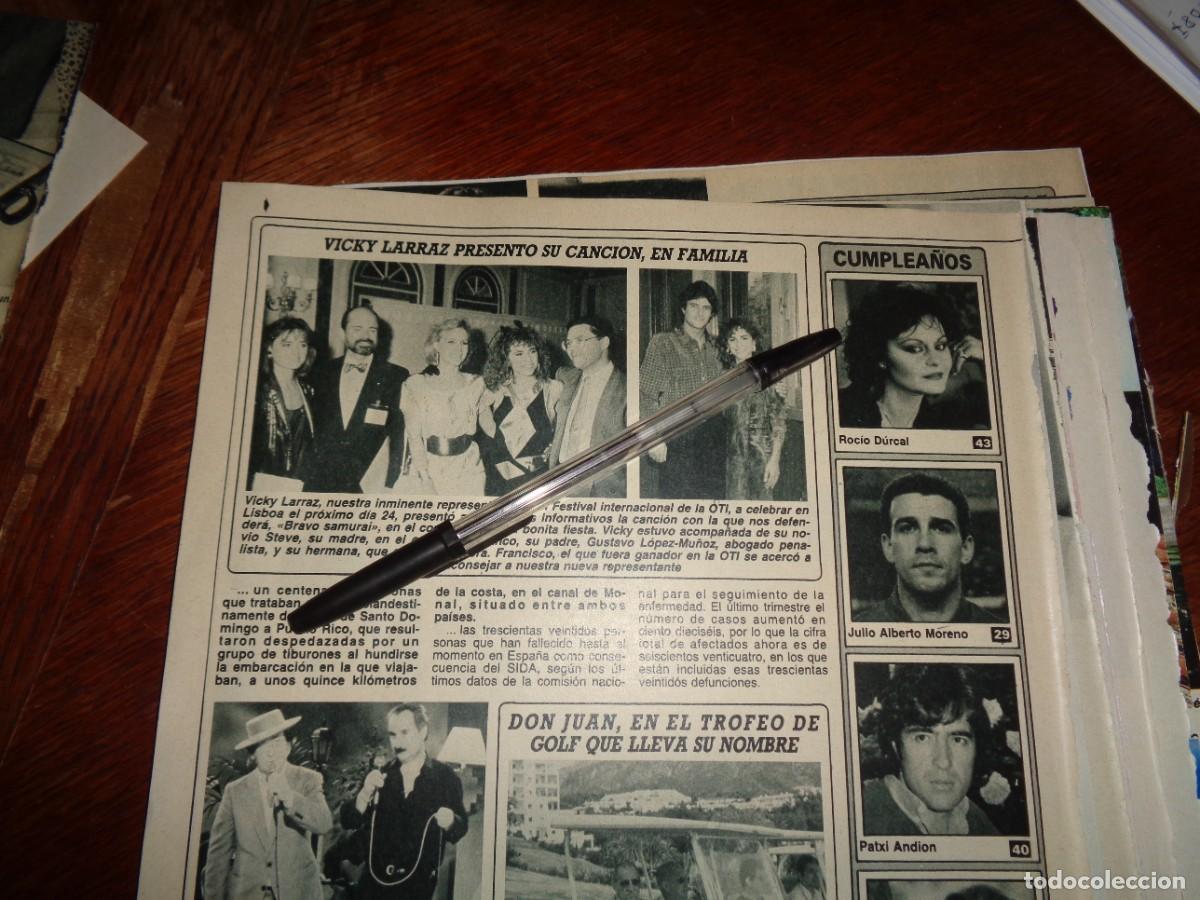 Coleccionismo de revista Diez Minutos: RECORTE : VICKY LARRAZ, PRESENTA SU CANCION EN FAMILIA. DIEZ MINUTOS, OCTBRE 1987