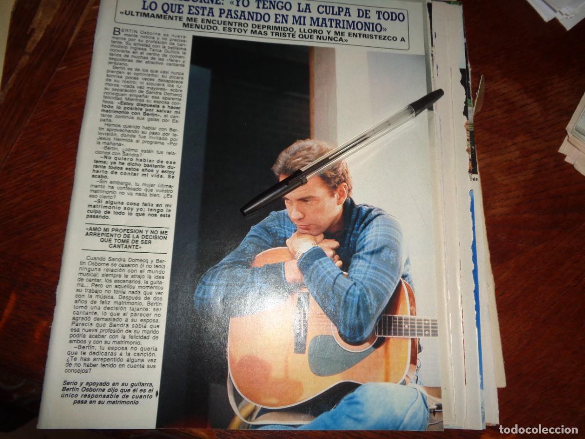 Coleccionismo de revista Diez Minutos: RECORTE : BERTIN OSBORNE, DIEZ MINUTOS, OCTBRE 1987