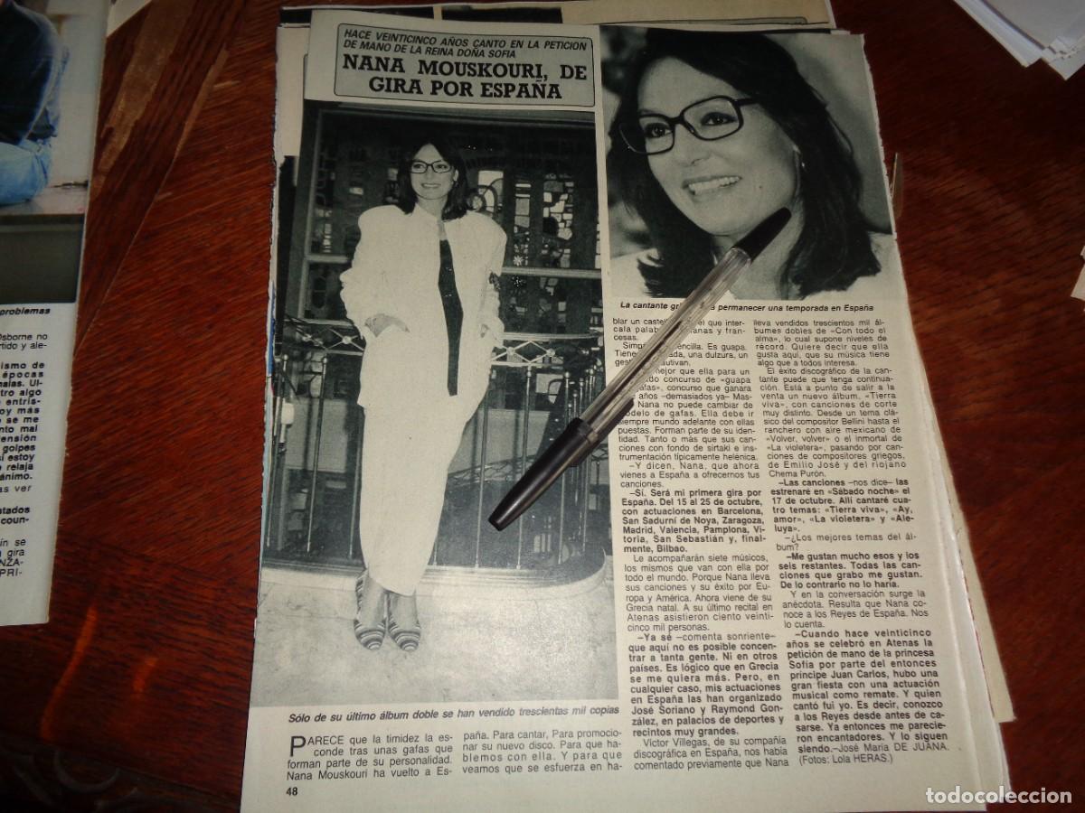 Coleccionismo de revista Diez Minutos: RECORTE : NANA MOUSKOURI, EN ESPA&Ntilde;A, DIEZ MINUTOS, OCTBRE 1987