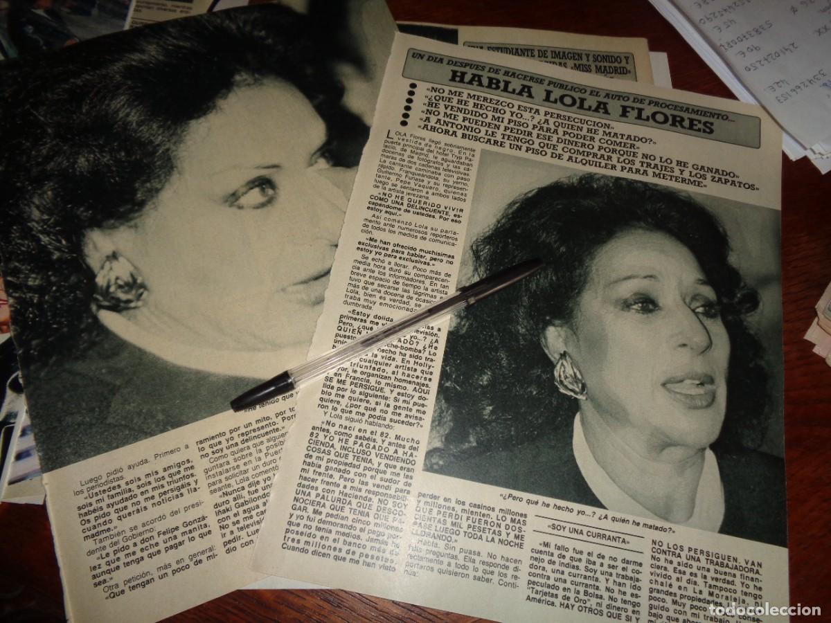 Coleccionismo de revista Diez Minutos: RECORTE : HABLA LOLA FLORES. DIEZ MINUTOS, OCTBRE 1987