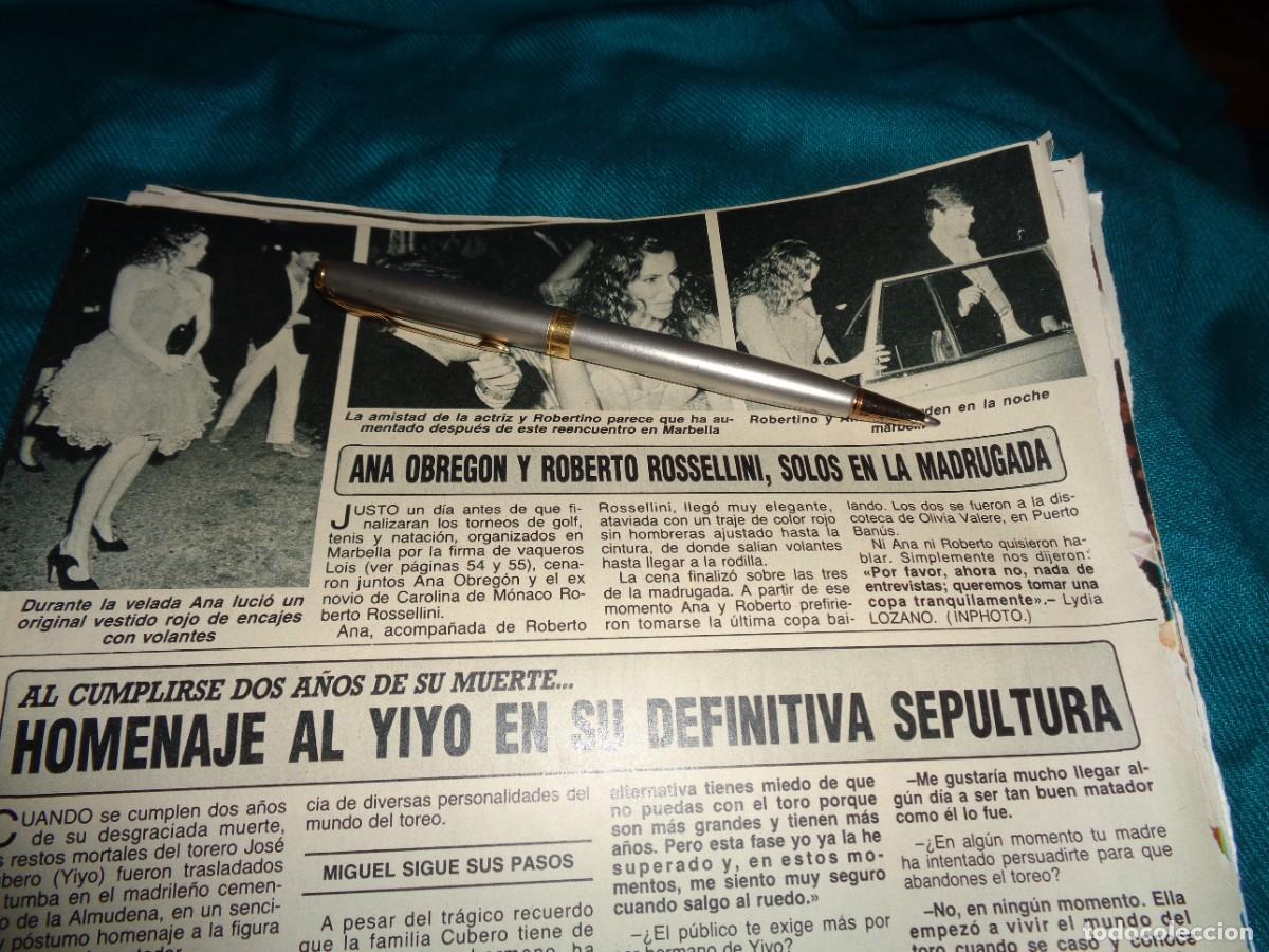 Coleccionismo de revista Diez Minutos: RECORTE : ANA OBREGON Y ROBERTO ROSELLINI. OCTBRE 1987
