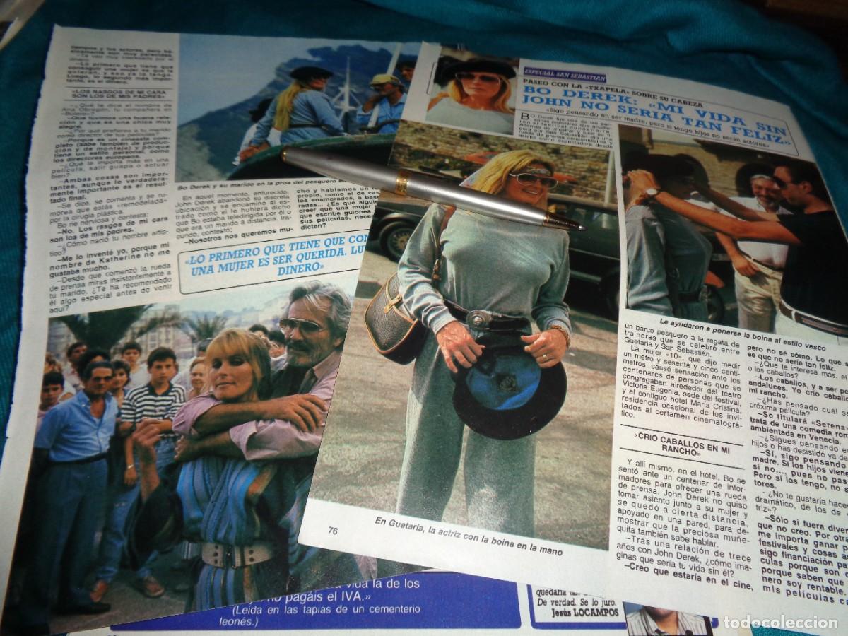 Coleccionismo de revista Diez Minutos: RECORTE : BO DEREK, PASEO CON LA TXAPELA. OCTBRE 1987