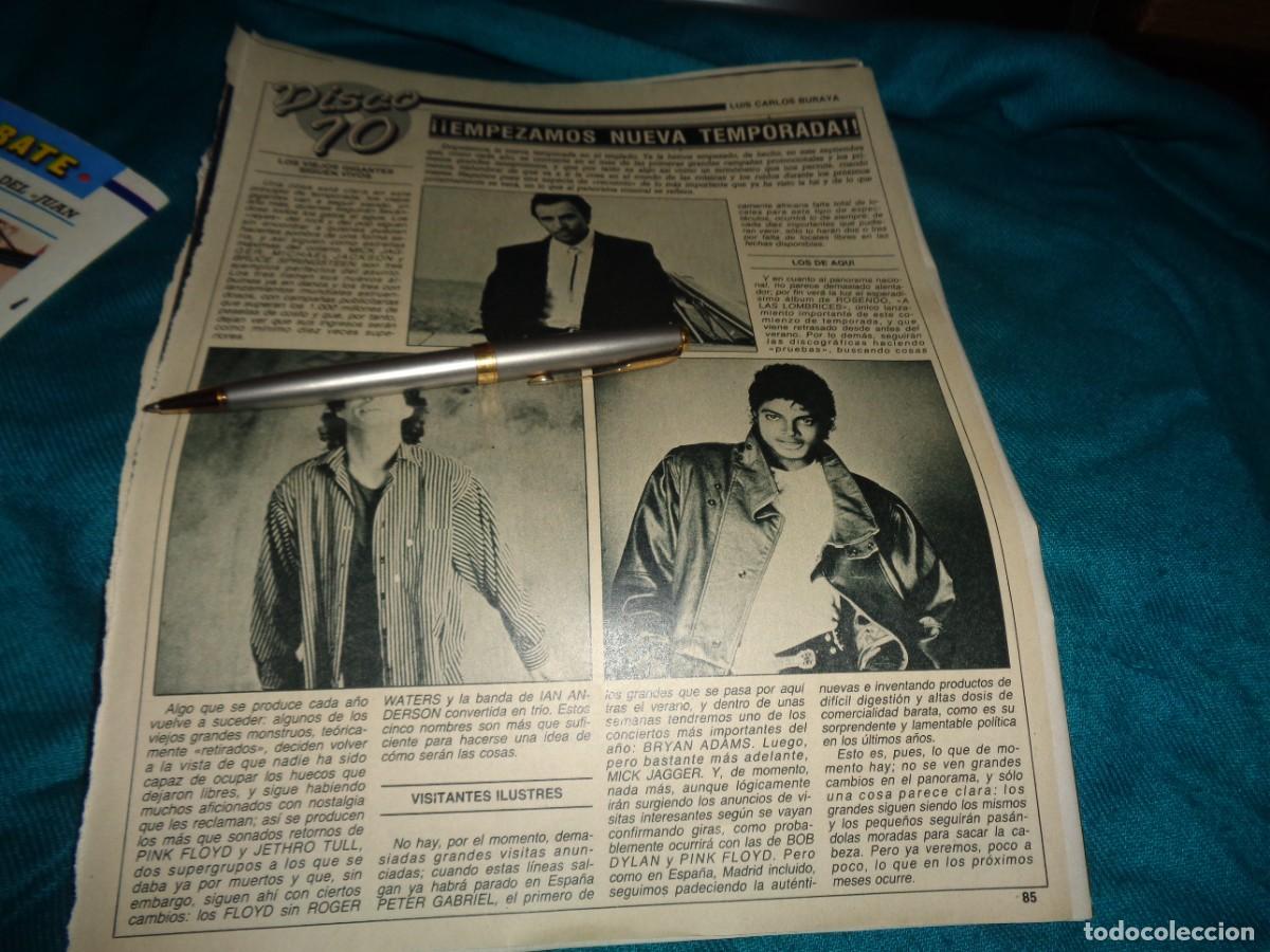 Coleccionismo de revista Diez Minutos: RECORTE : DISCO 10 : BRUCE SPRINGSTEEN, MICHAEL JACKSON, MICK JAGGER. OCTBRE 1987