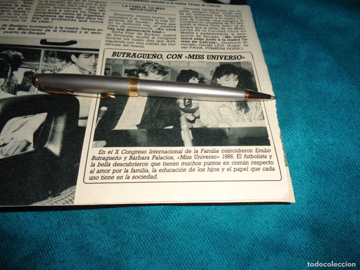 Coleccionismo de revista Diez Minutos: RECORTE : BUITRAGUE&Ntilde;O CON MISS UNIVERSO, BARBARA PALACIOS. OCTBRE 1987