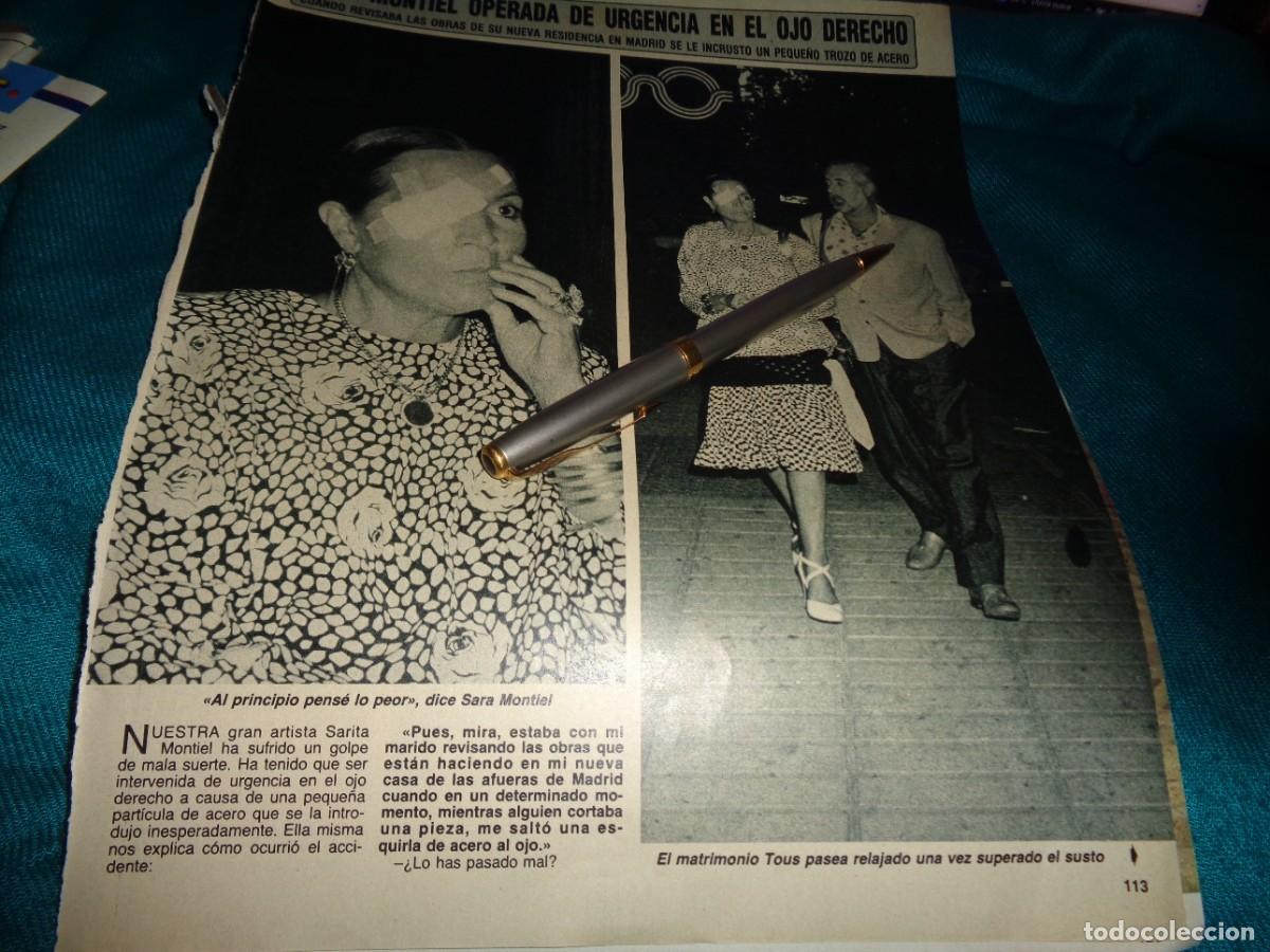 Coleccionismo de revista Diez Minutos: RECORTE : SARA MONTIEL, OPERADA DE URGENCIAS EN UN OJO. OCTBRE 1987