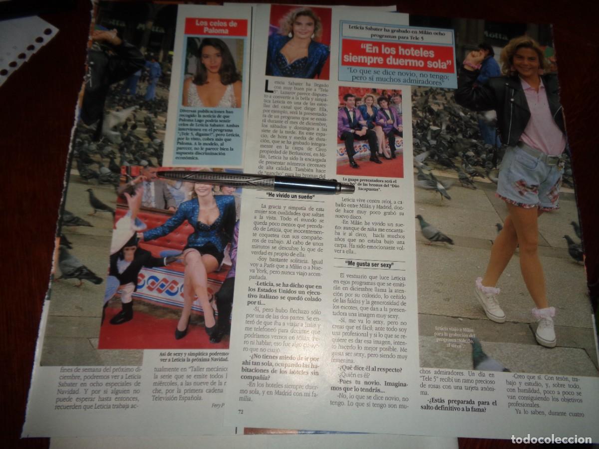 Coleccionismo de revista Diez Minutos: RECORTE : LETICIA SABATER, GRABA 8 PROGRAMAS. DIEZ MINUTOS ,NVBRE 1991
