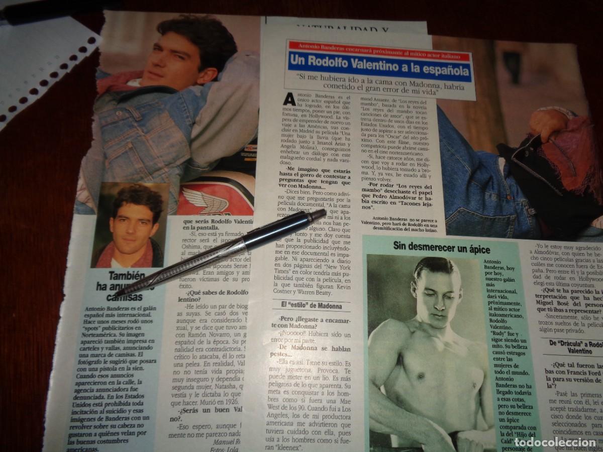 Coleccionismo de revista Diez Minutos: RECORTE : ANTONIO BANDERAS, UN RODOLFO VALENTINO A LA ESPA&Ntilde;OLA. DIEZ MINUTOS ,NVBRE 1991